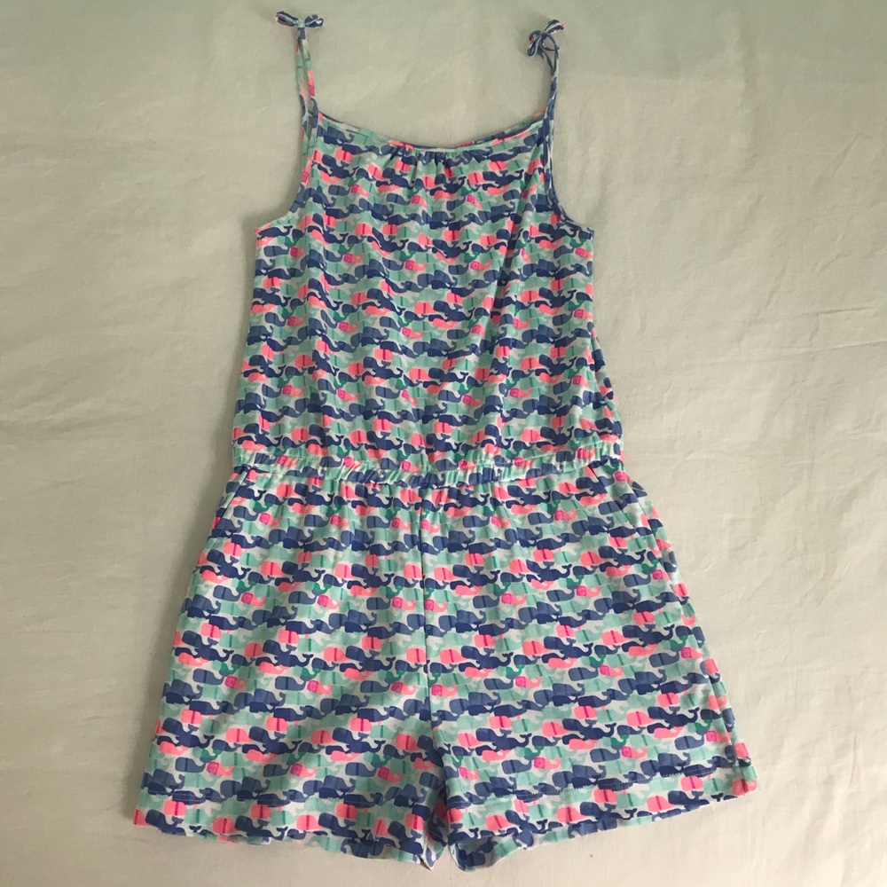 Girls Vineyard Vines Colorful Whale Romper